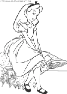  Alice in Wonderland coloring book pages