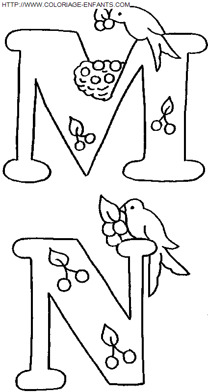 Alphabet Birds coloring