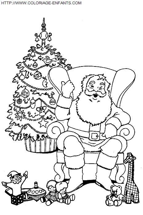 Christmas Santa Claus House coloring