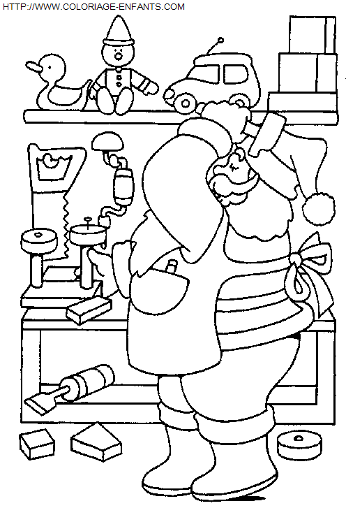 Christmas Santa Claus House coloring