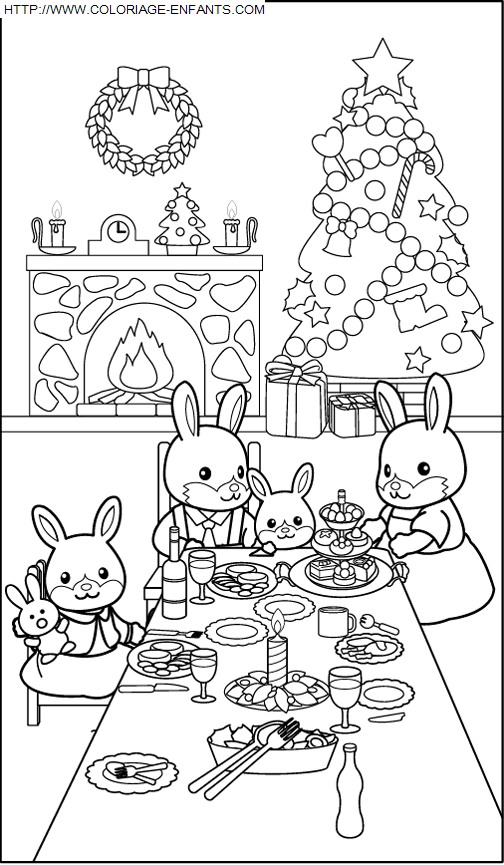 Christmas Dinner coloring
