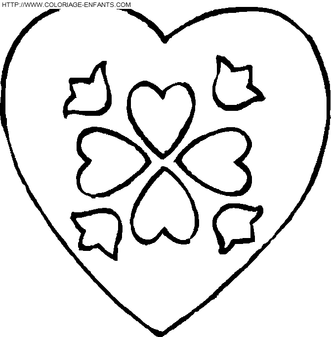 Saint Valentine Hearts coloring