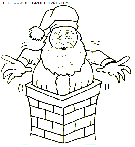 christmas santa claus chimney coloring